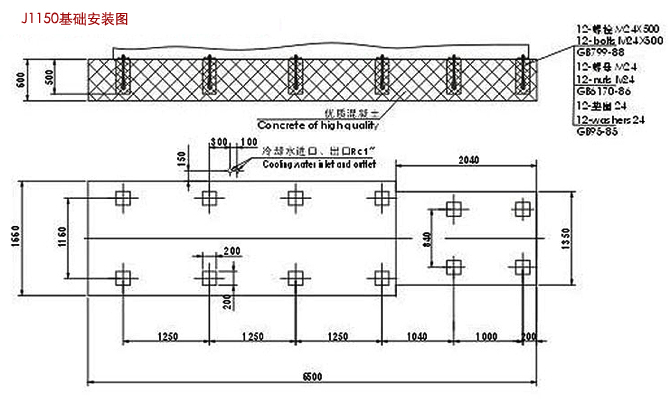 J1150型(500噸)5000千牛臥式冷室壓鑄機(jī)安裝圖2